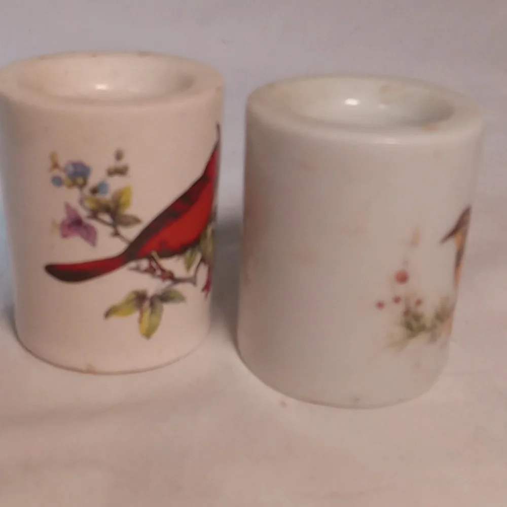 Vtg. candlestick holders West Germany ceramic Birds